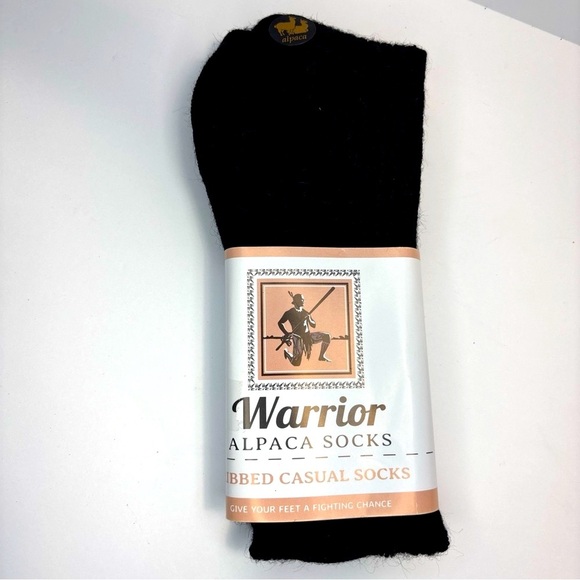 Warrior Other - NEW Warrior Alpaca Ribbed Casual Socks Medium Black USA Made Warm Soft & Durable